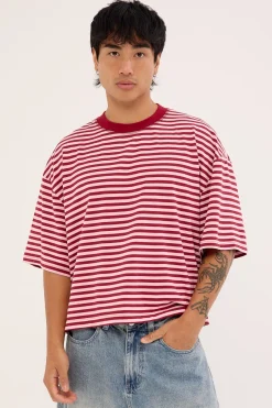 Bloom Short Sleeve Raspberry Blush Stripe