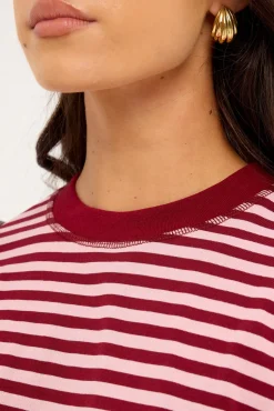 Bloom Short Sleeve Raspberry Blush Stripe