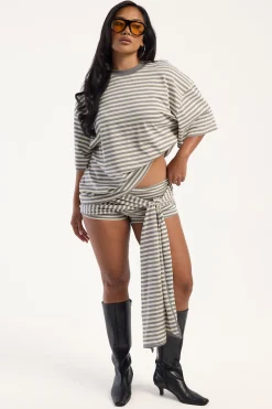Bloom Skort Ash Stripe