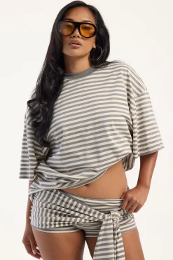 Bloom Skort Ash Stripe