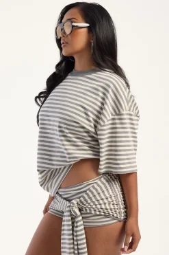 Bloom Skort Ash Stripe