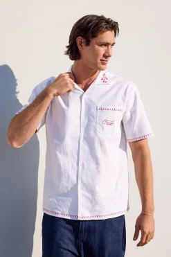 Bloomed Linen Resort Shirt White