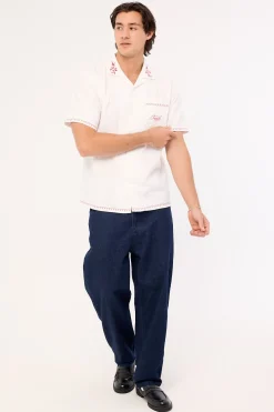 Bloomed Linen Resort Shirt White