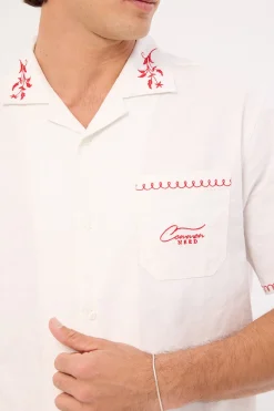 Bloomed Linen Resort Shirt White