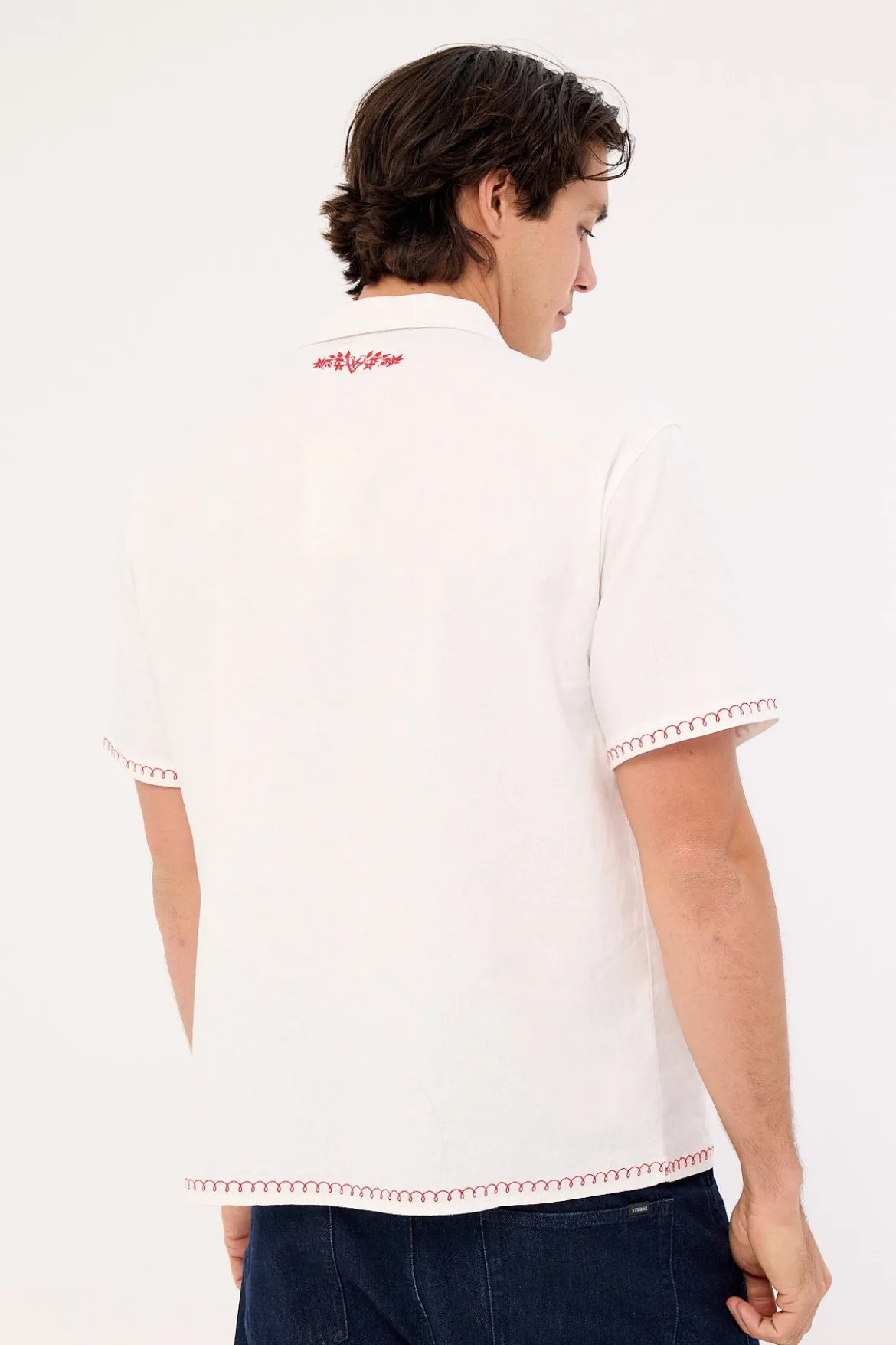 Bloomed Linen Resort Shirt White