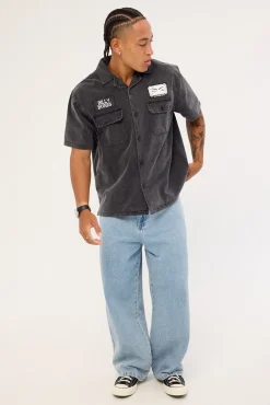 Bones Garage Work Shirt Washed Black