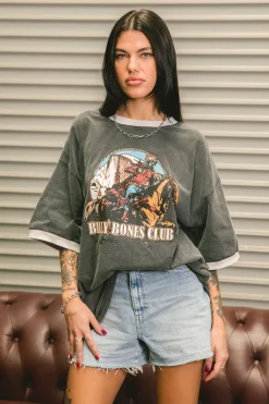Bones Rodeo 2.0 Boxy Ringer Tee Washed Black