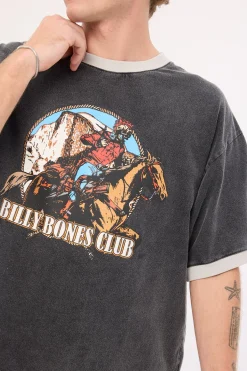Bones Rodeo 2.0 Boxy Ringer Tee Washed Black