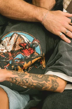 Bones Rodeo 2.0 Boxy Ringer Tee Washed Black