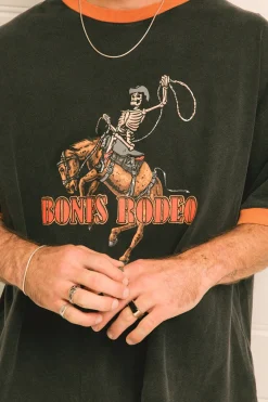 Bones Rodeo Ringer Tee Washed Black