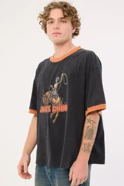 Bones Rodeo Ringer Tee Washed Black