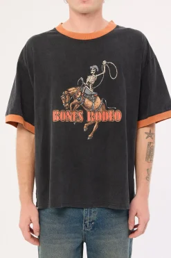 Bones Rodeo Ringer Tee Washed Black