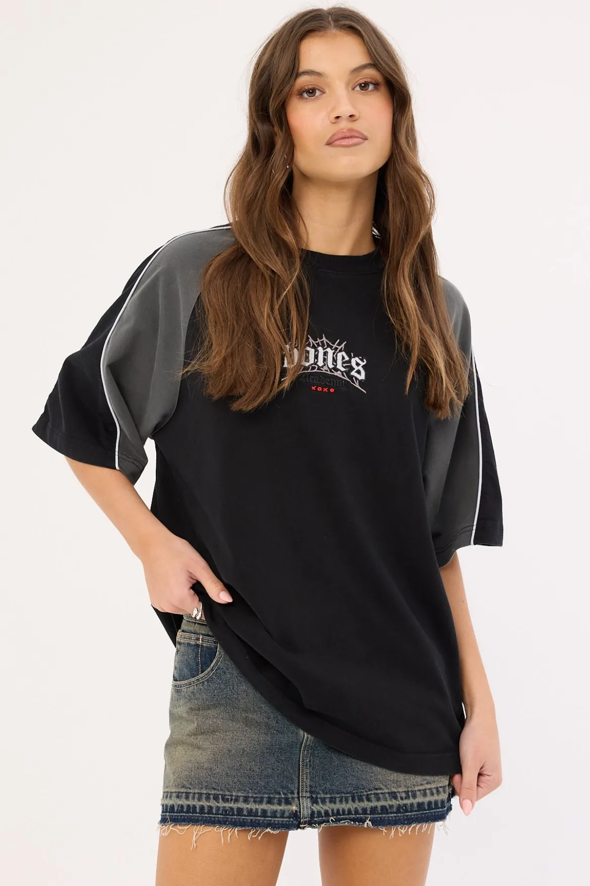 Bones Steeze Panel Boxy Tee Black