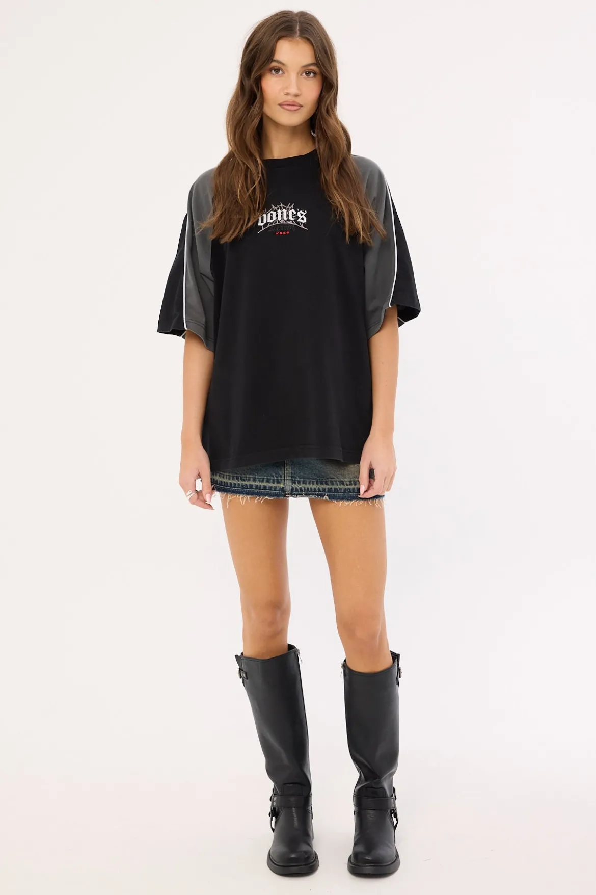 Bones Steeze Panel Boxy Tee Black