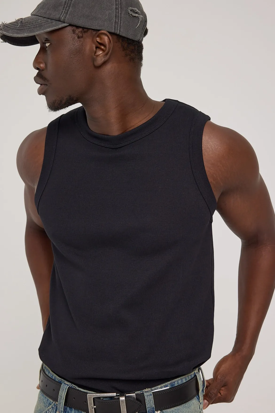 Bound High Neck Tank Black