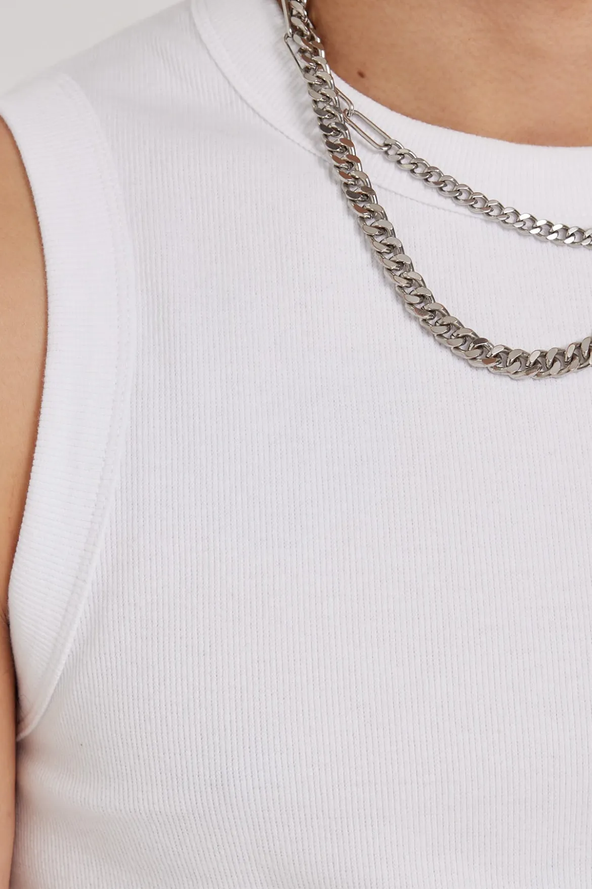 Bound High Neck Tank White