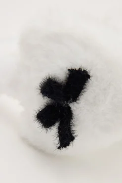 Bow Heart Ear Muffs White