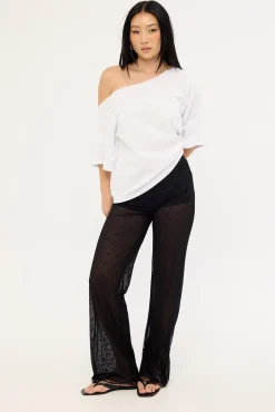 Bowie Sheer Polka Pant Black
