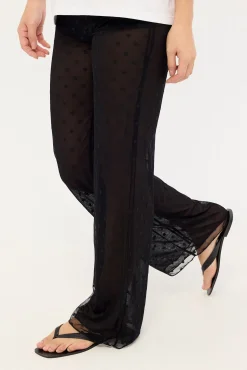 Bowie Sheer Polka Pant Black