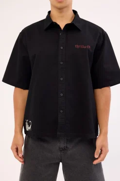 Box Fit Crop Short Sleeve Shirt Faded Black