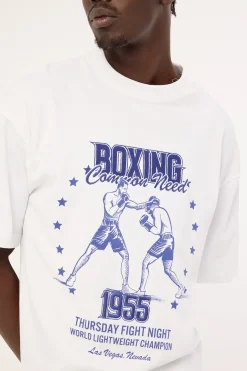 Boxing Cropped Heavyweight Easy Tee White