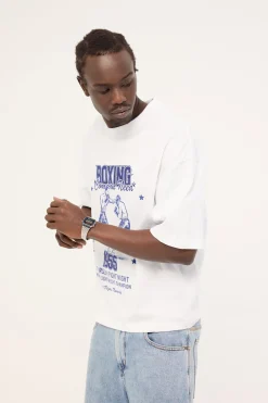 Boxing Cropped Heavyweight Easy Tee White