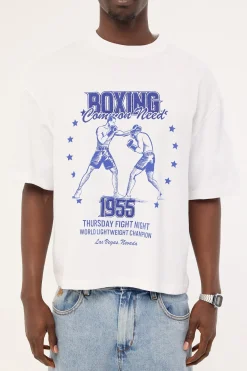 Boxing Cropped Heavyweight Easy Tee White