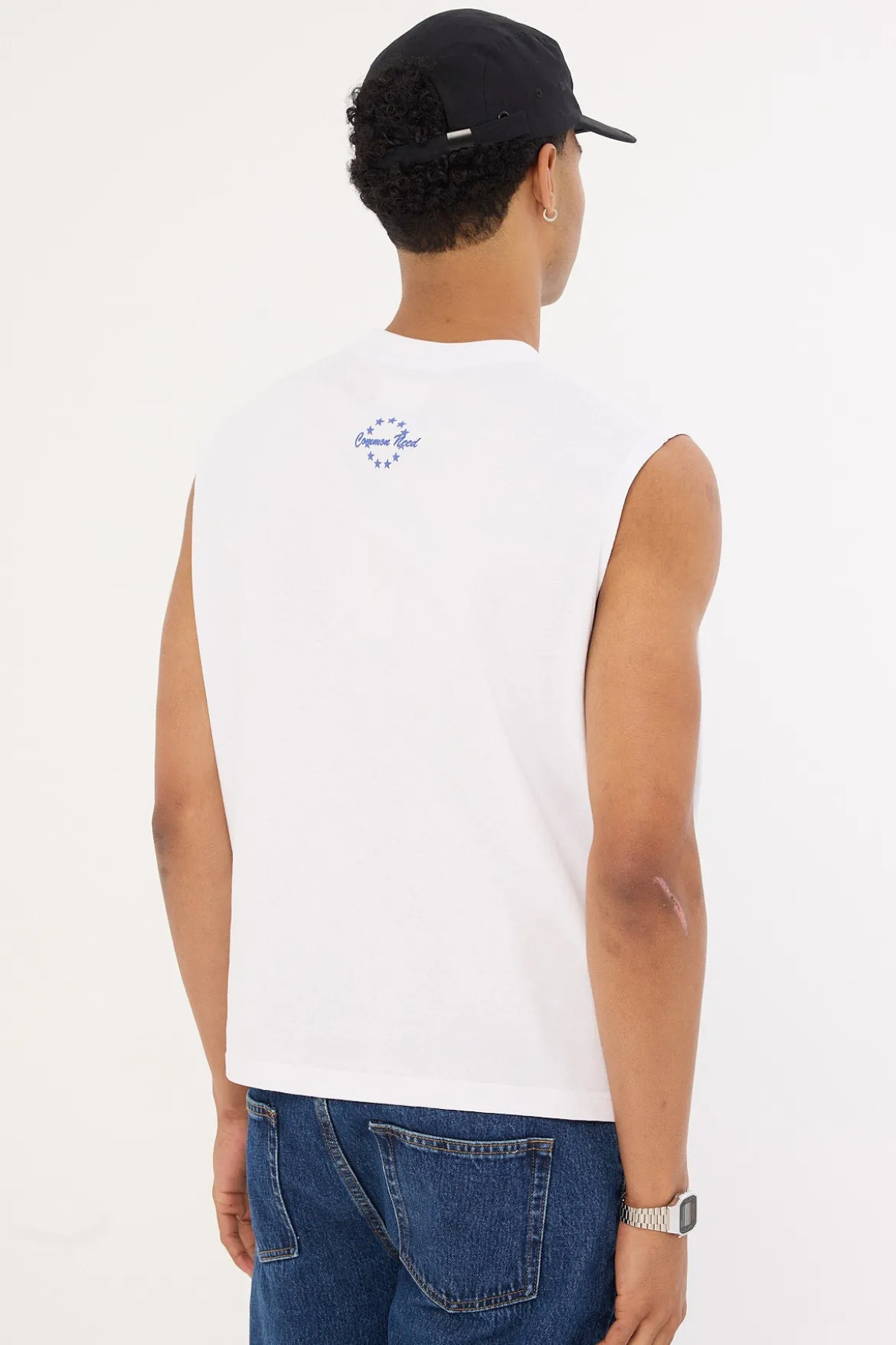 Boxing Cropped Muscle Tank White