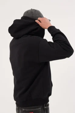 Boxy Zip Hoodie Black