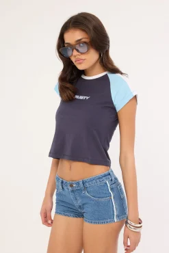 Bradley Mini Cap Sleeve Tee Navy Blue