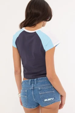 Bradley Mini Cap Sleeve Tee Navy Blue