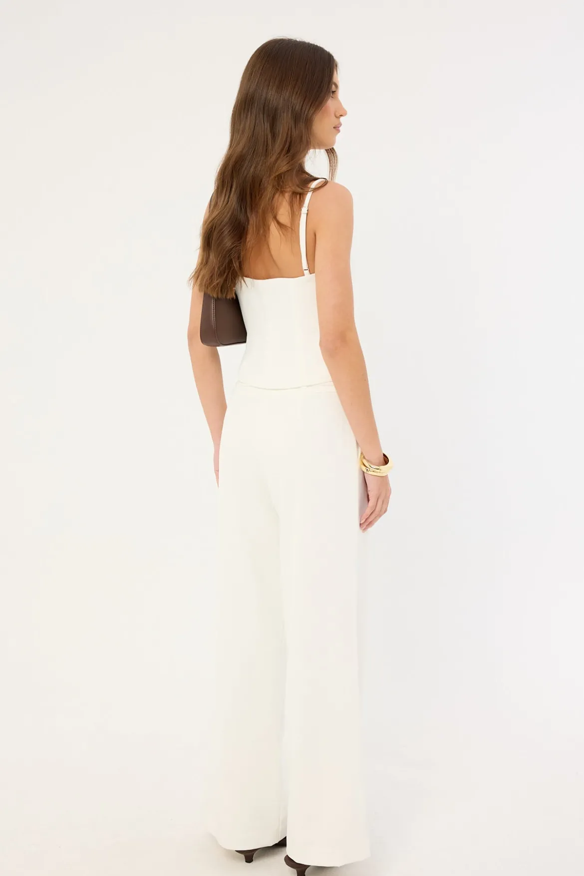 Bridgette Mid Rise Buckle Pant Off-White