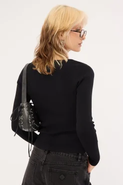 Brielle Long Sleeve Knit Top Black