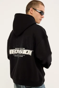 Brimstone Zip Through Street Hoodie Black