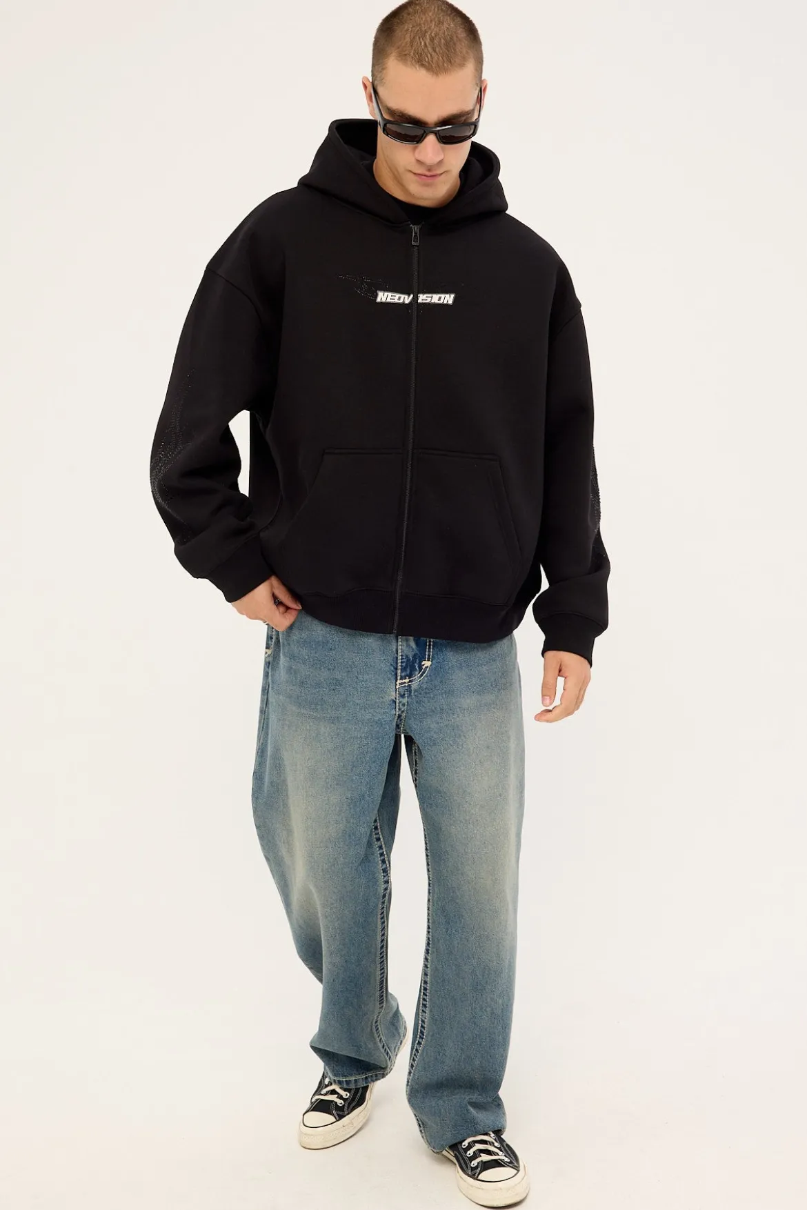 Brimstone Zip Through Street Hoodie Black