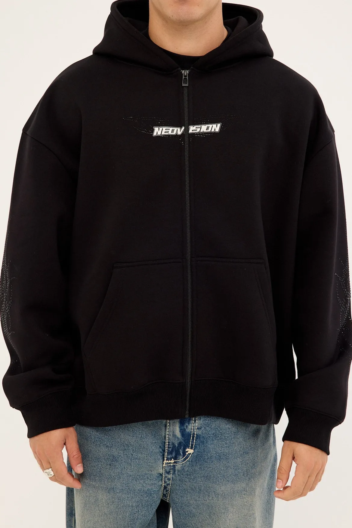 Brimstone Zip Through Street Hoodie Black
