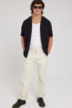 Brooklyn Pleated Resort Shirt Black