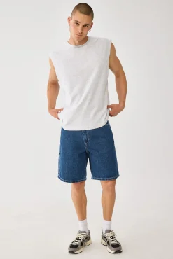 Brushed Cotton Muscle Tank Snow Marle