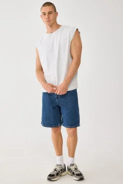 Brushed Cotton Muscle Tank Snow Marle