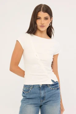 Brynn Button T-shirt Off White