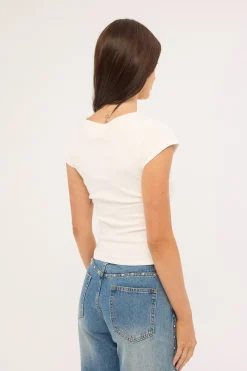 Brynn Button T-shirt Off White