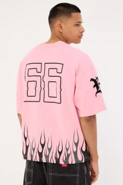 Burner Boxy Tee Washed Pink