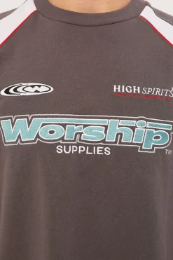 Burner Oversize Raglan Panel Tee Worn Black