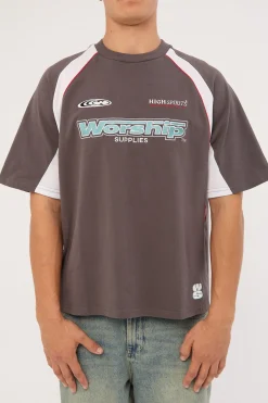Burner Oversize Raglan Panel Tee Worn Black