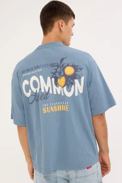 Burst Heavyweight Easy Tee Vintage Blue