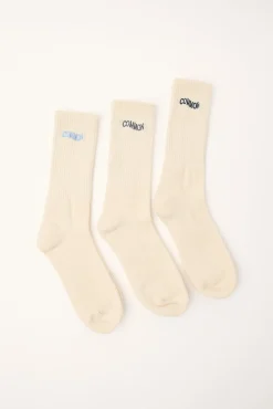 Burst Sock 3 Pack Off White
