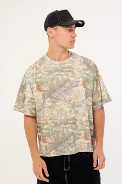 Bushman Box Fit Cropped Oversize Raglan Tee Bushman Camo