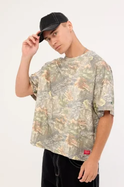 Bushman Box Fit Cropped Oversize Raglan Tee Bushman Camo