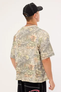 Bushman Box Fit Cropped Oversize Raglan Tee Bushman Camo