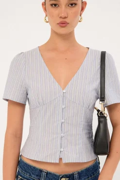 Button Up Top Soft Blue